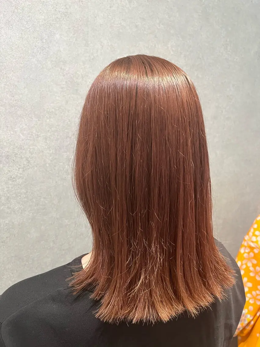 セミロング カット ヘアカラー トリートメント ナチュラル＊艶＊ 蒲生四丁目＊山保美月のヘアスタイル