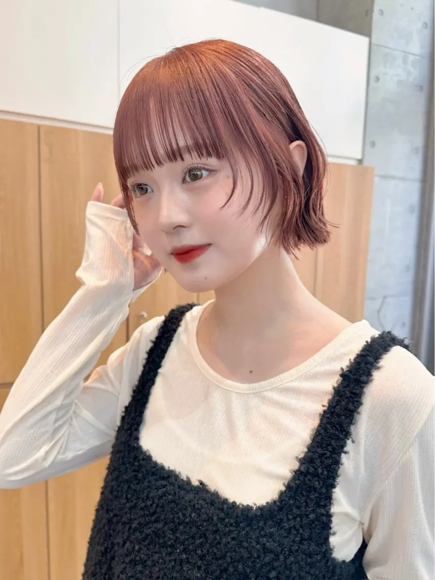 ショート カット ヘアカラー トリートメント ヘッドスパ ヘアセット 🧸🫧暖色/ボブ/ 橋本美柚🫧🧸のヘアスタイル