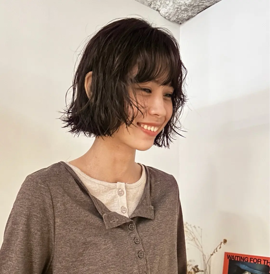 ミディアム カラー ヘアアレンジ ミディアムパーマ カット パーマ 🎀suzuna 透明感colorのヘアスタイル
