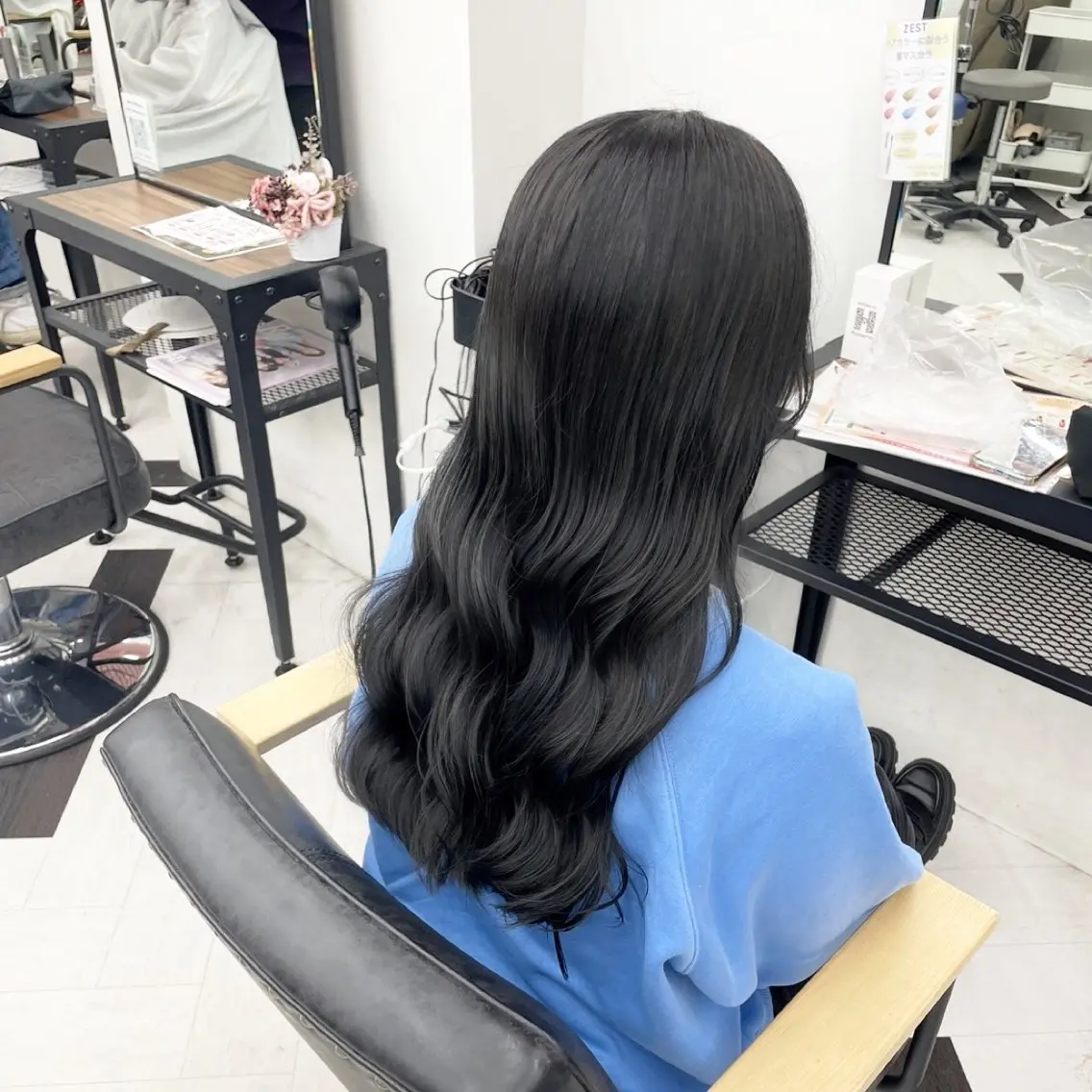 ロング カラー パーマ ヘアアレンジ メンズ 黒髪 ナチュラルブラック トリートメント mona/ ストレートスタイル✨のヘアスタイル