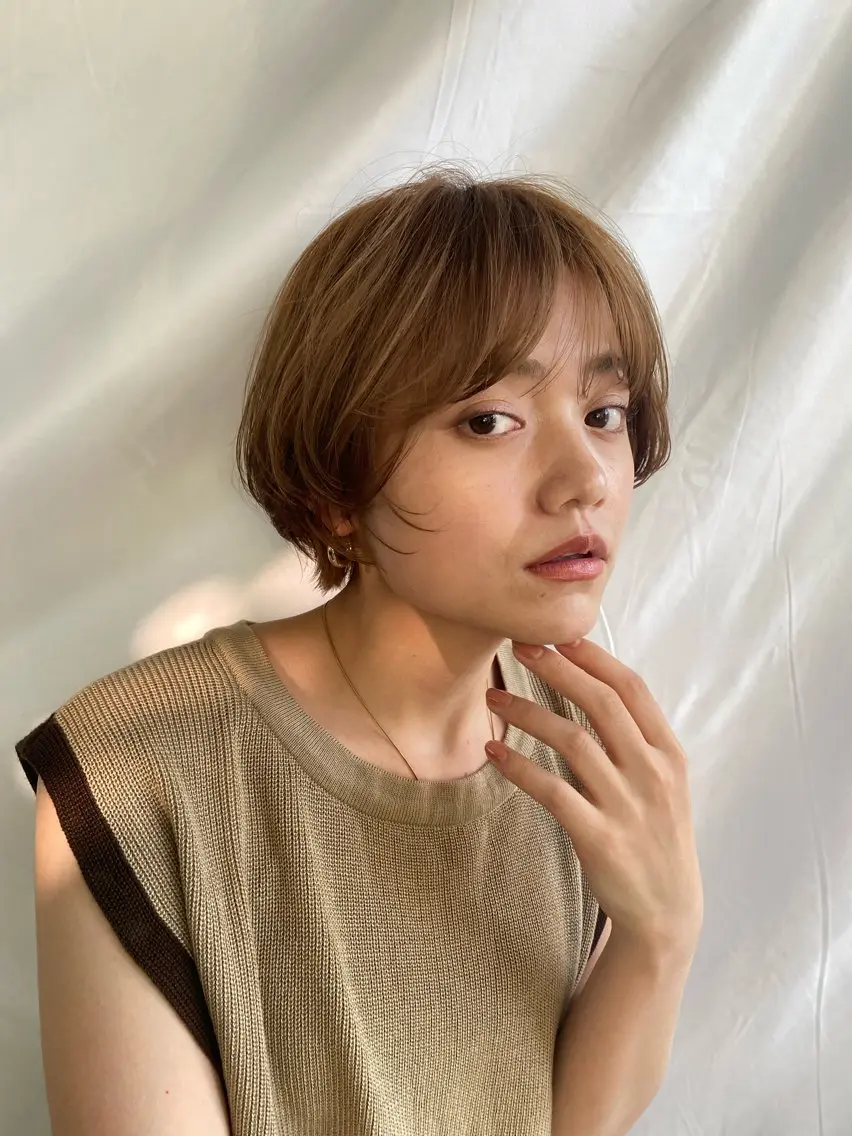 ショート 透明感カラー/似合わ せカット/大島実加永のヘアスタイル