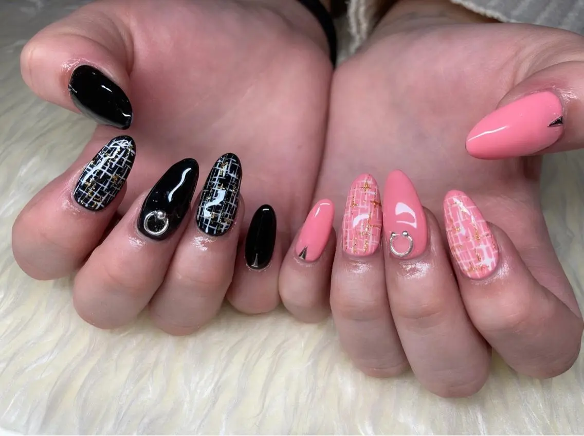 ネイル ジェルネイル パラジェル スカルプネイル ツイードネイル バレンタイン ハンドネイル Nail&eye Belire 新宿のネイルデザイン
