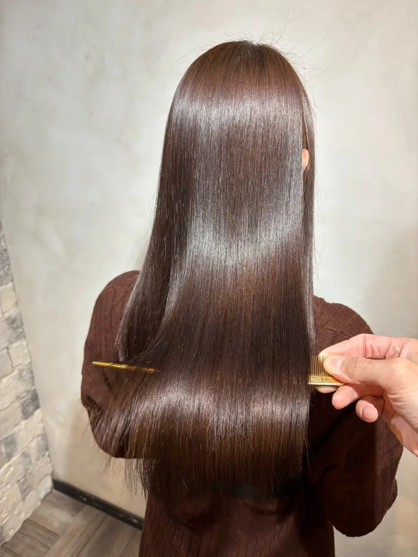 ロング 髪質改善 ロング 酸性ストレート カット ヘアカラー 縮毛矯正 トリートメント ヘッドスパ ヘアセット 美髪矯正 🌈髪質改善 山下のヘアスタイル