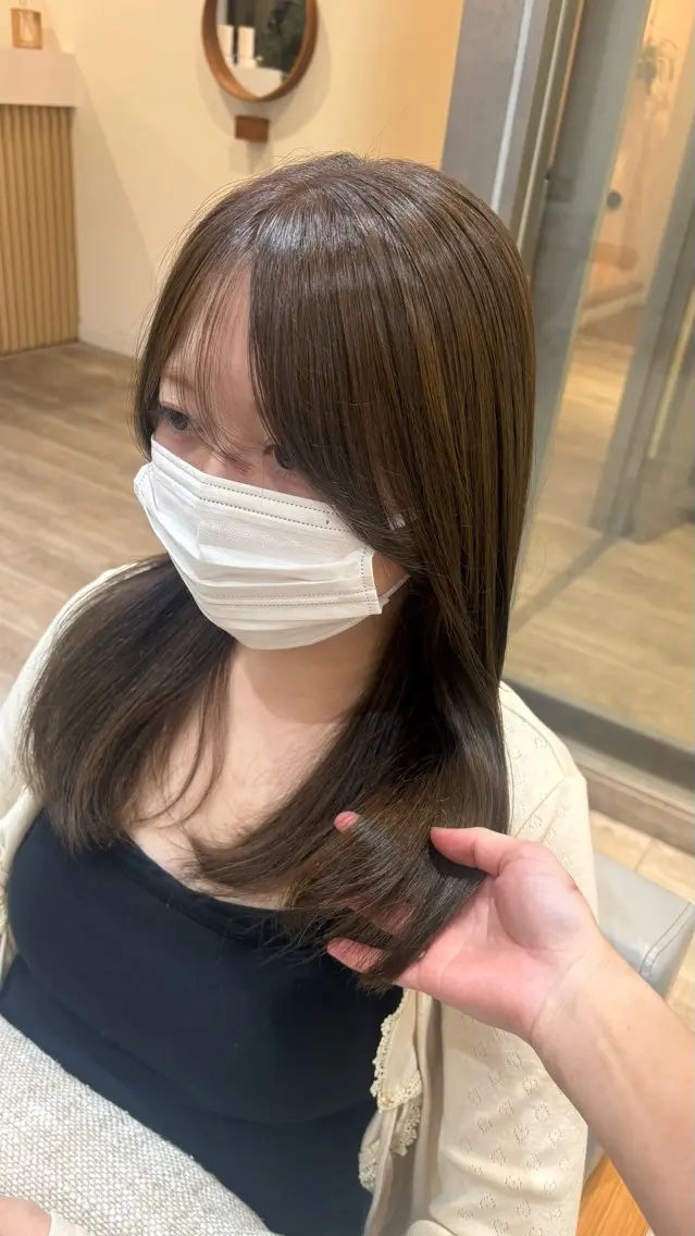 ミディアム ヘアカラー トリートメント 大木 唯月のヘアスタイル