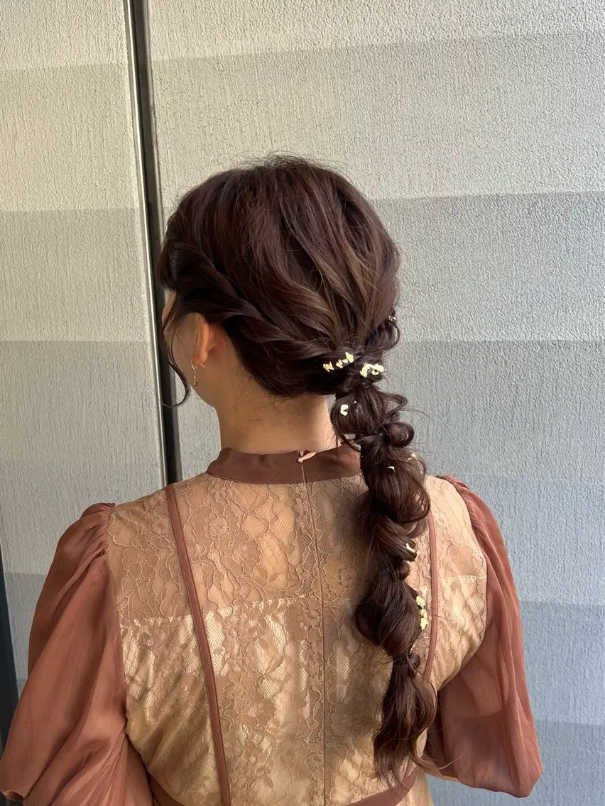 ロング ヘアアレンジ ふわモテ/艶カラー yuki♡♡のヘアスタイル