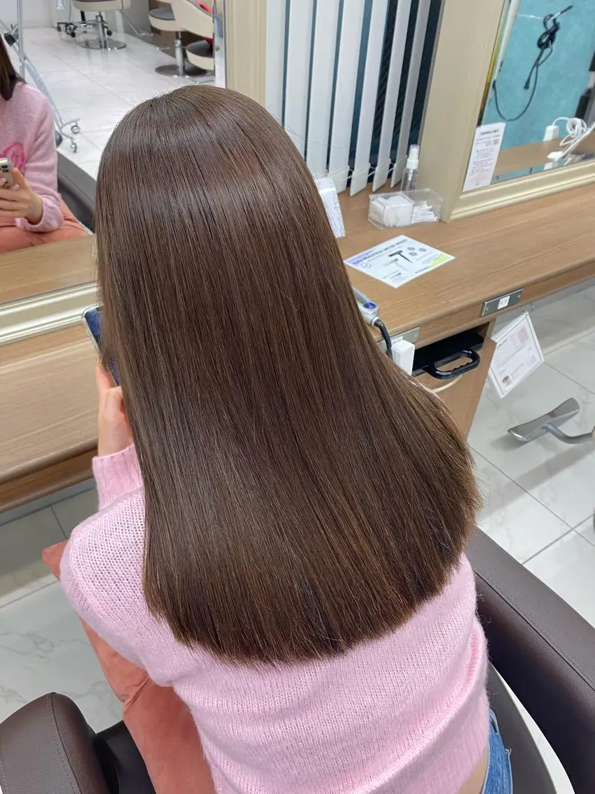 【一気にフルメニュー👏🏻💕】メンテナンスカット＋縮毛矯正＋カラー＋トリートメント🫧の写真