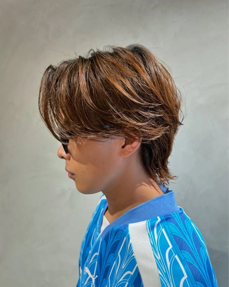 ショート パーマ メンズ センターパート メンズパーマ ニュアンスパーマ 横浜/レイヤー/ カネコのヘアスタイル