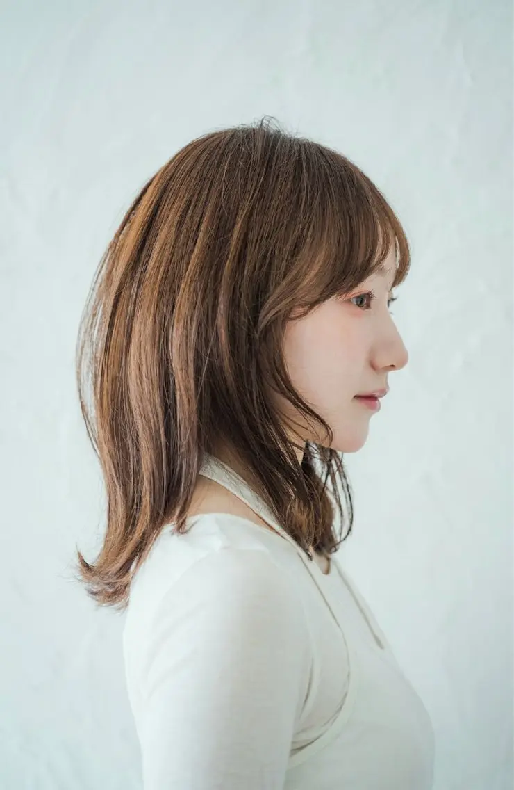ミディアム カット くびれカット🎀 clesc'宮島梨央のヘアスタイル