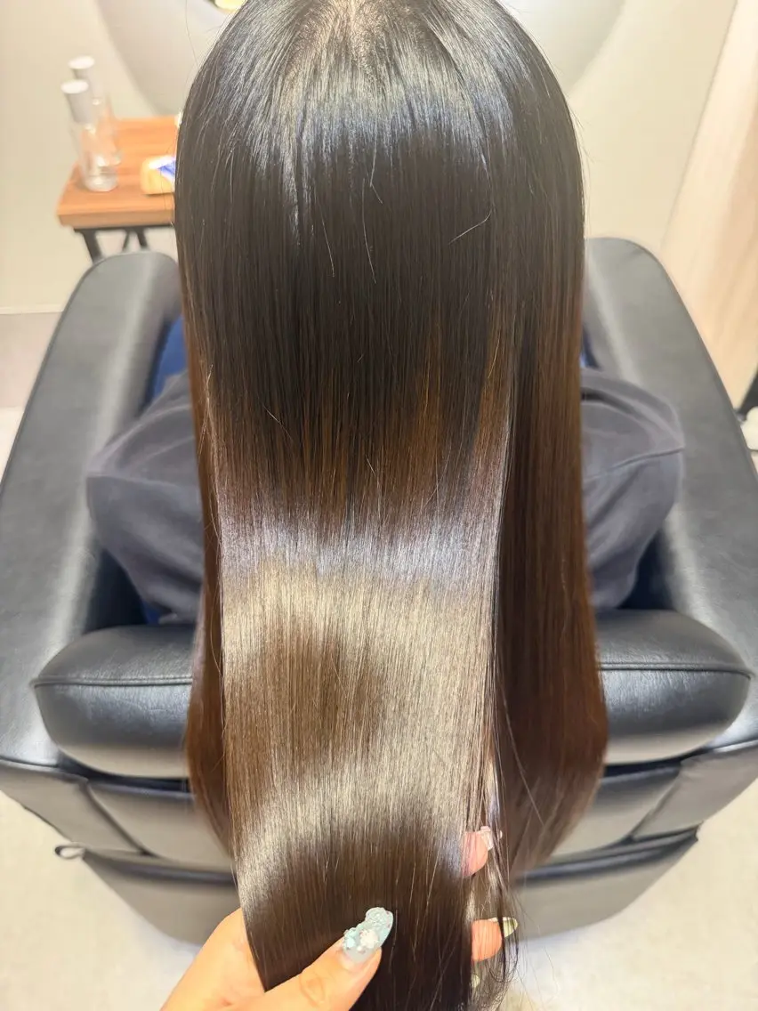 ロング カット 縮毛矯正 トリートメント 博多美容室NAVY 橋本心縮毛矯正のヘアスタイル