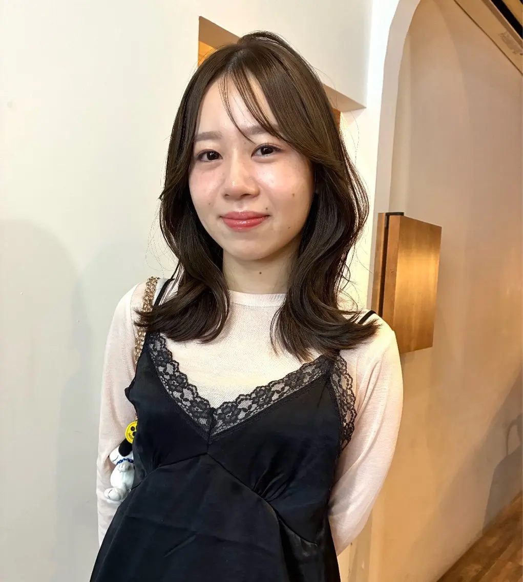 セミロング カット ヘアカラー トリートメント naco透明感カラー レイヤーカット🩰のヘアスタイル
