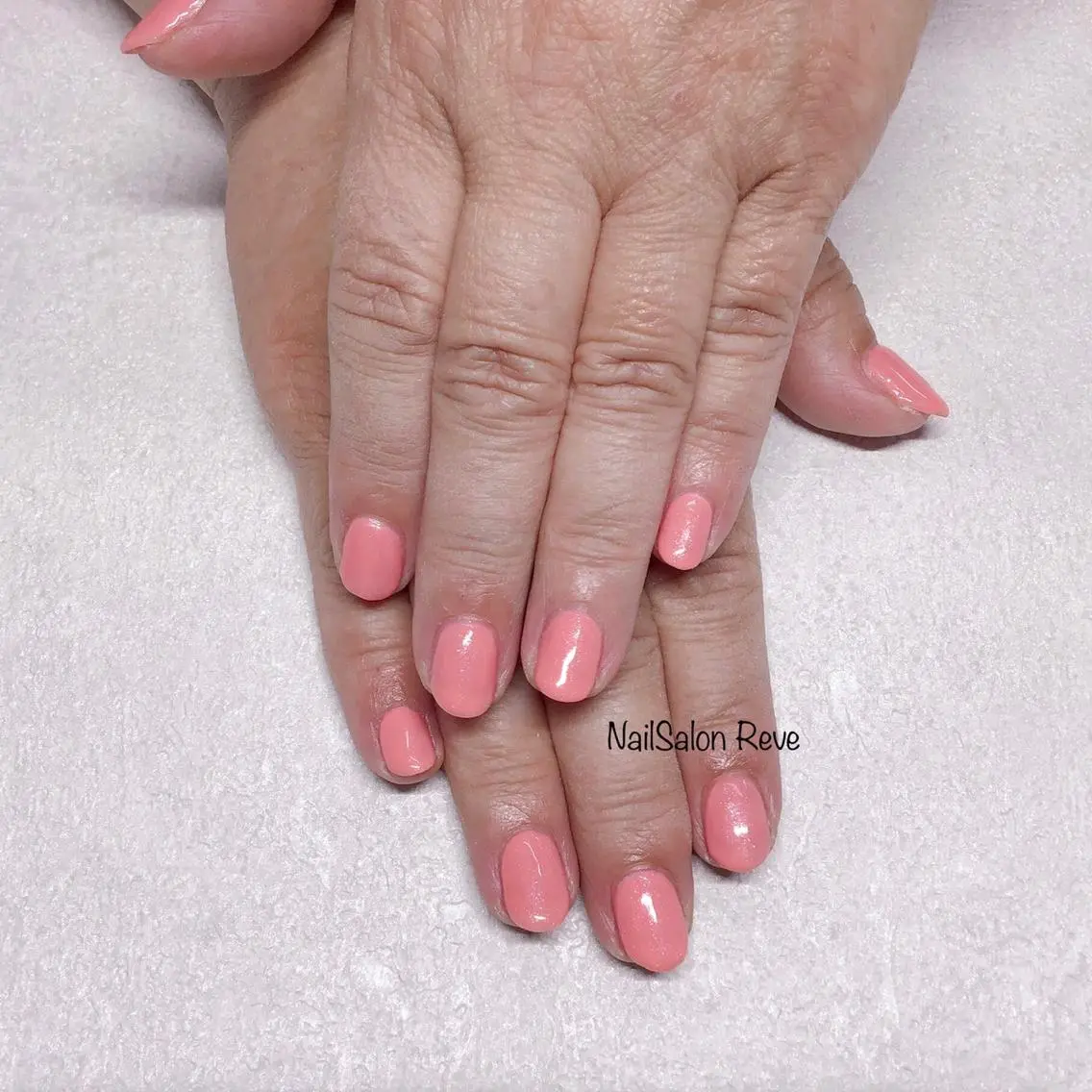 ショート ネイル ジェルネイル ラメ(グリッター) ワンカラーネイル ピンク NailSalon Reveのネイルデザイン