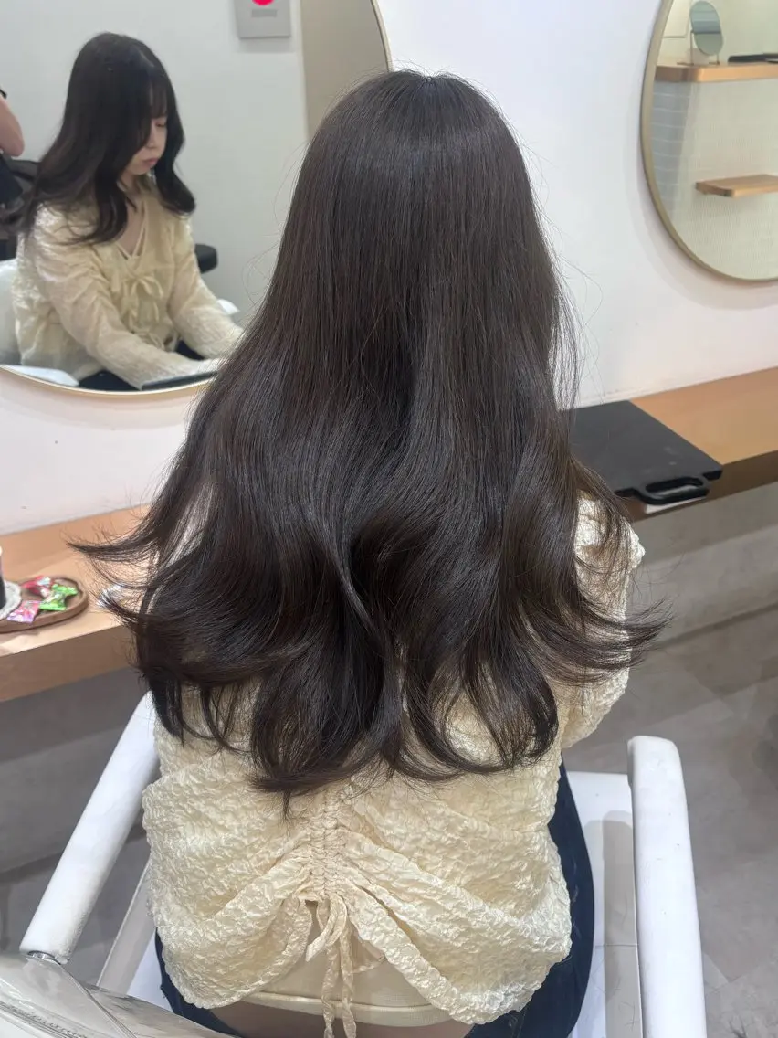 ロング カラー カット ヘアカラー Zina難波/ 韓国ヘア🐰mikuのヘアスタイル