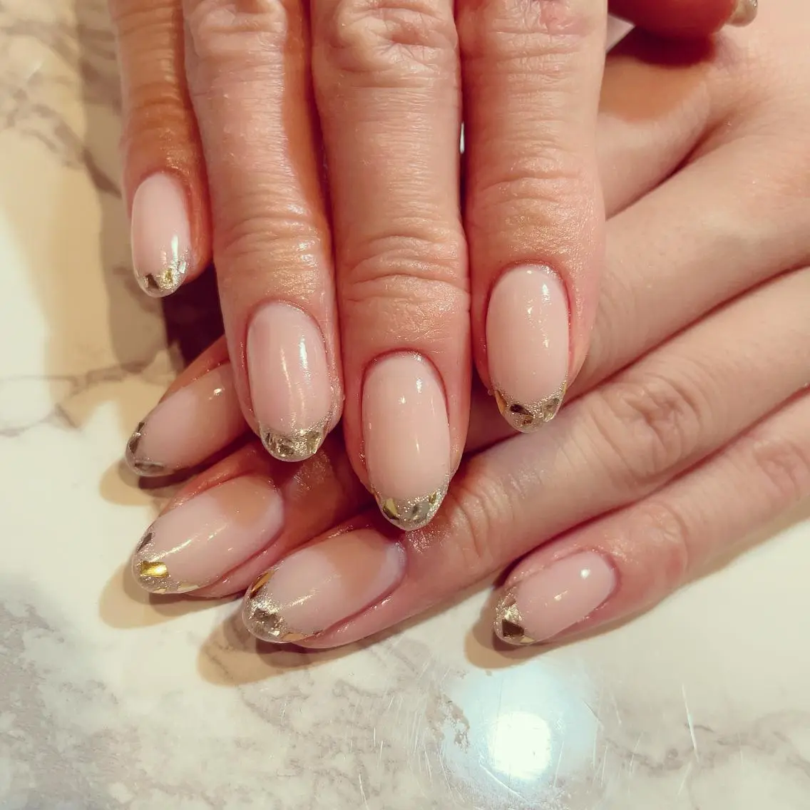 ネイル フレンチネイル ガラスフレンチ Nail salon Ariettyのネイルデザイン
