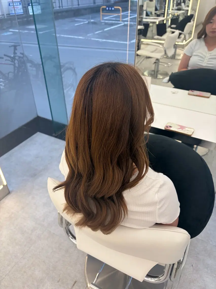 セミロング ヘアカラー 💗透明感カラー🫧 Ruka🎀のヘアスタイル