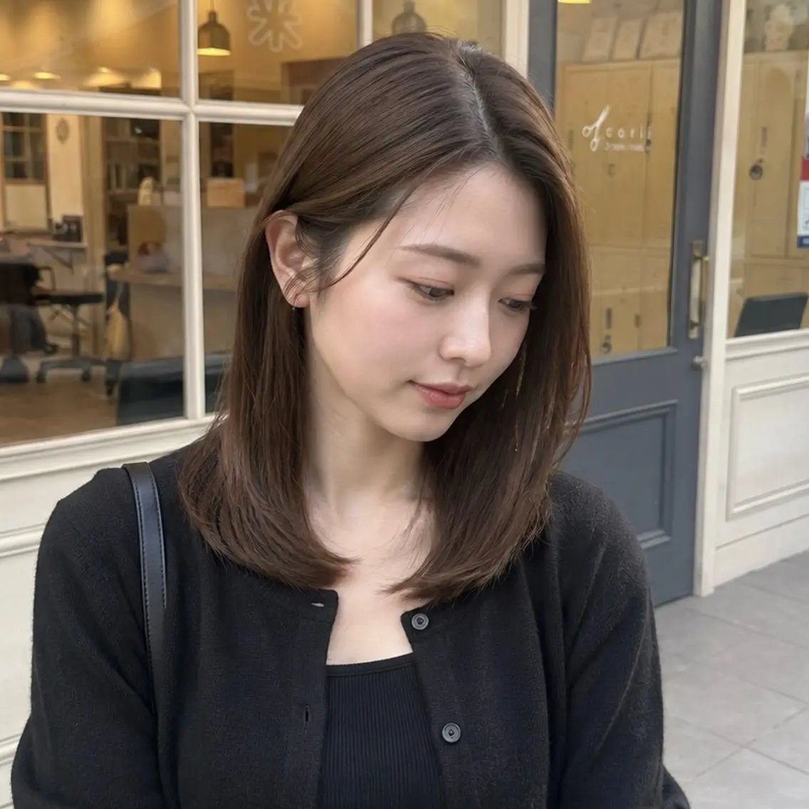 ミディアム REON 髪質改善  縮毛矯正のヘアスタイル