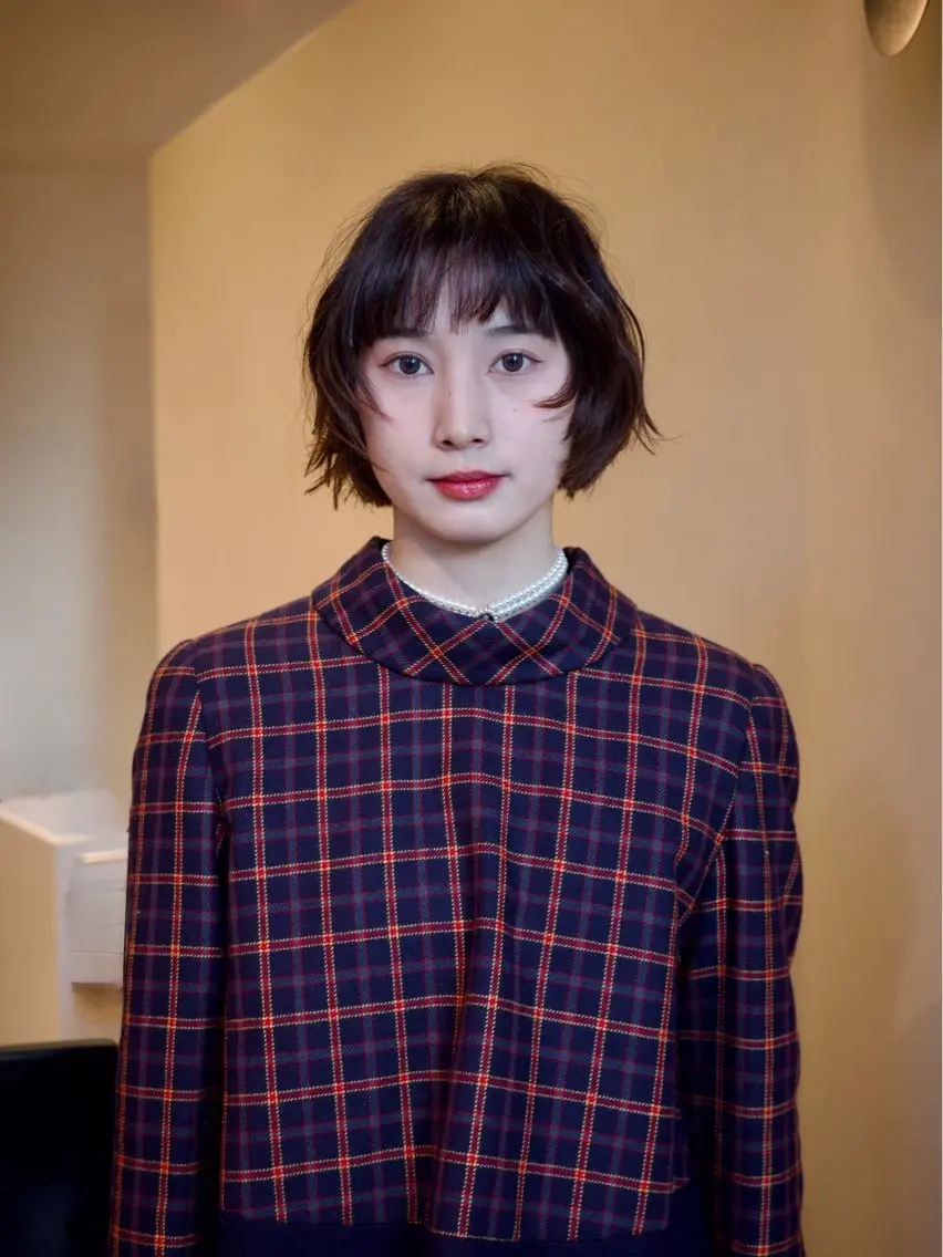 ショート ボブ 顔周りカット レイヤーカット カット アカツ ミナのヘアスタイル
