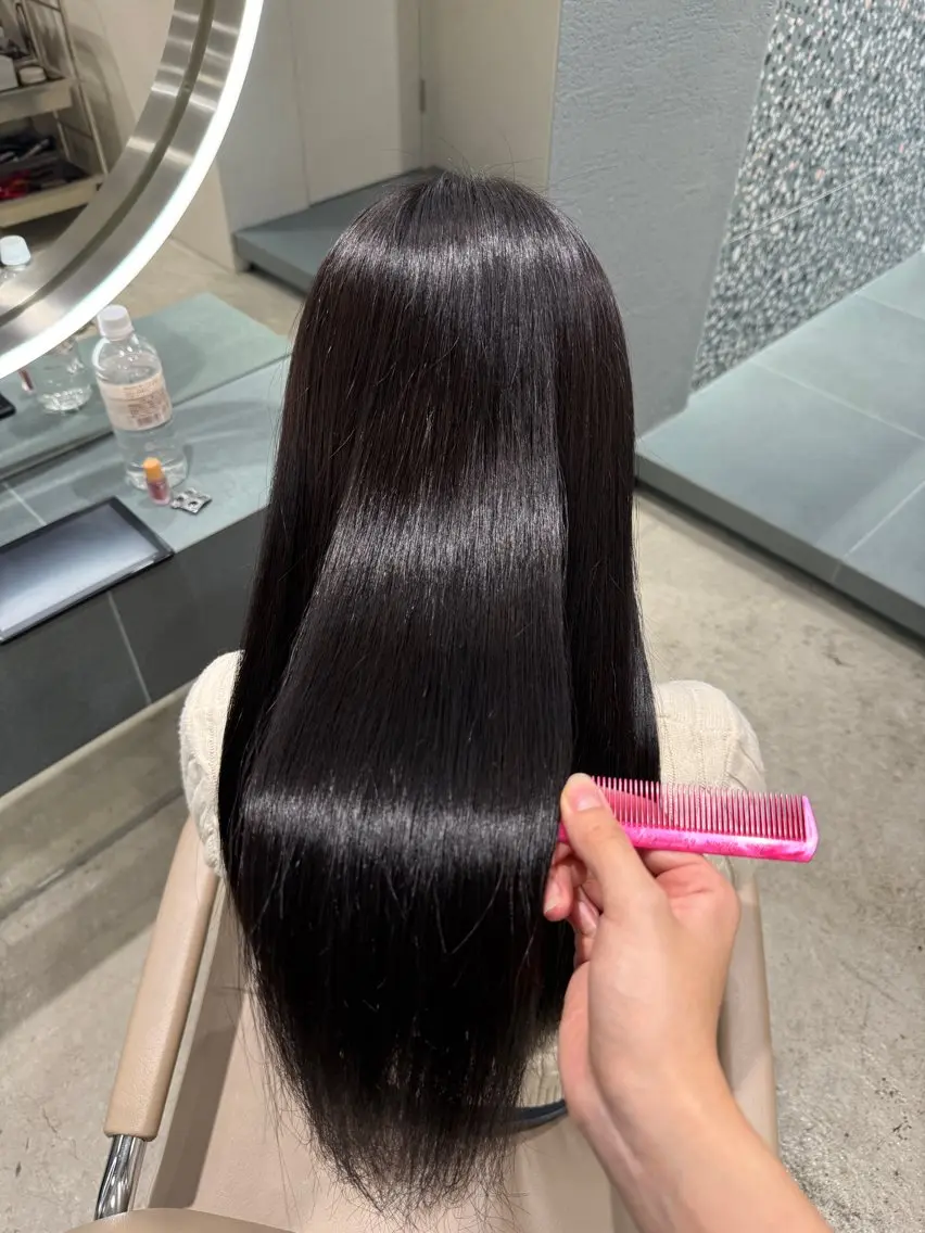 ロング カラー 縮毛矯正 せな モデル様募集中のヘアスタイル