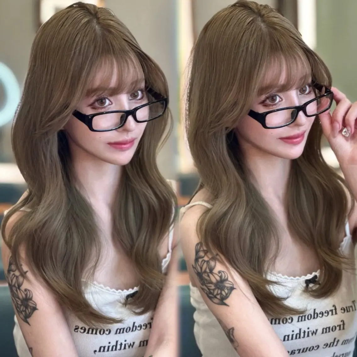 ロング カラー ブリーチ 透明感カラー ダブルカラー ブリーチなしカラー 韓国風ヘア ワンホン🎀韓国ヘア 💞渋谷/GAKUのヘアスタイル