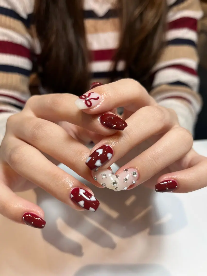 ネイル アートネイル ハート ハンドネイル ballie／小野原 なつみのネイルデザイン