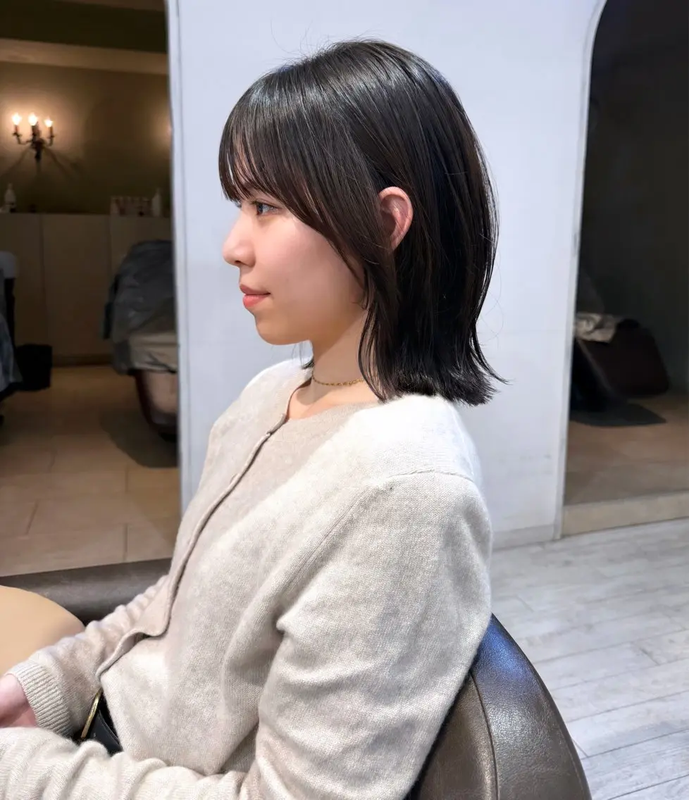 ミディアム ボブ 韓国ヘア 🎀華澄のヘアスタイル