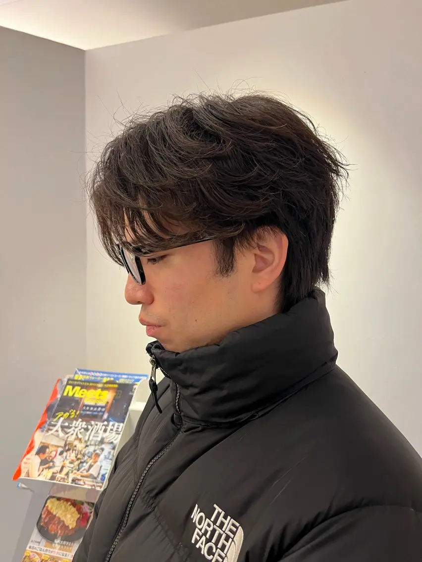 ミディアム パーマ メンズ ミディアムパーマ メンズパーマ カット パーマ メンズパーマ 特化/京橋/栗野のヘアスタイル