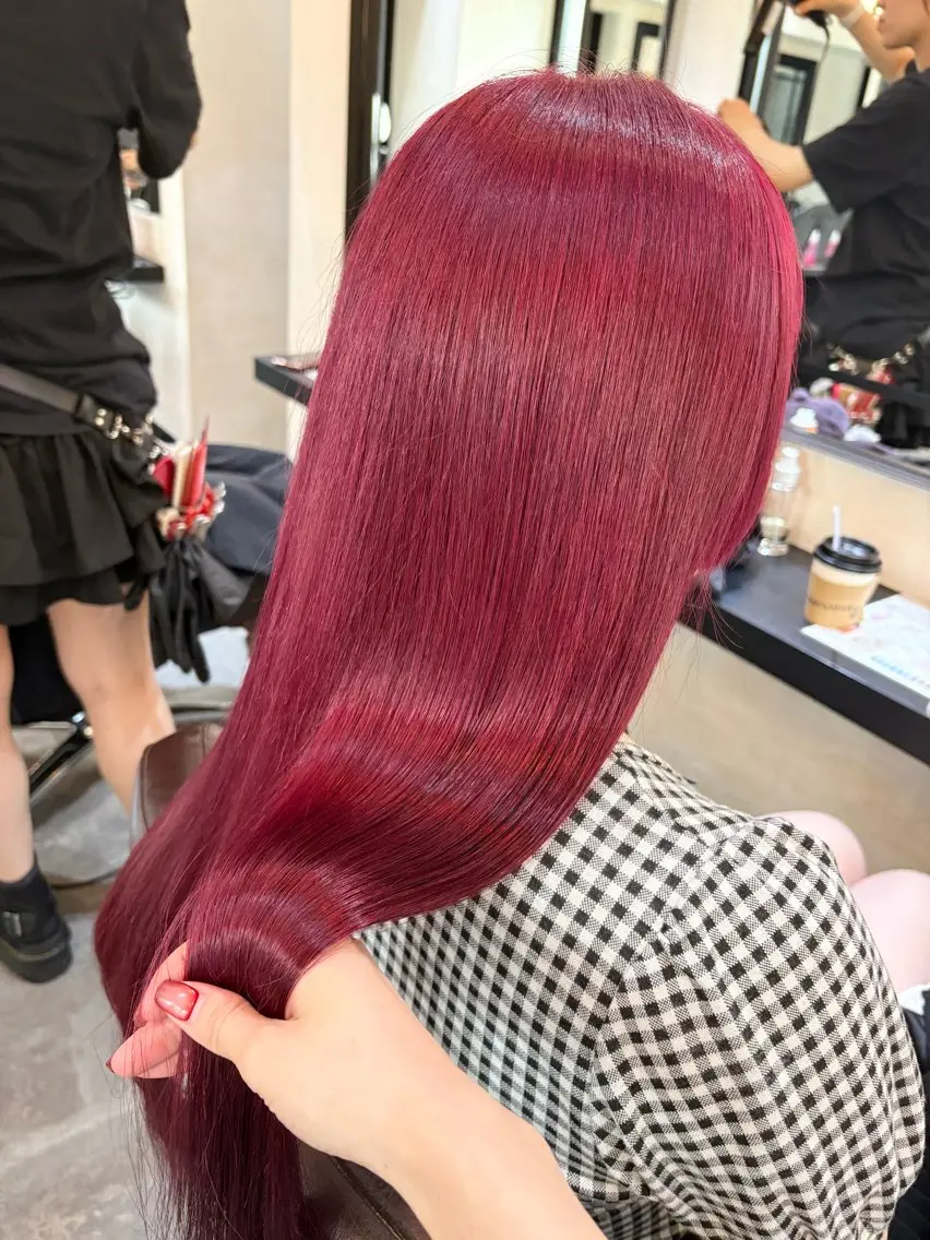 ロング ヘアカラー トリートメント 艶ピンク*ヘアセット 🌙shioriのヘアスタイル