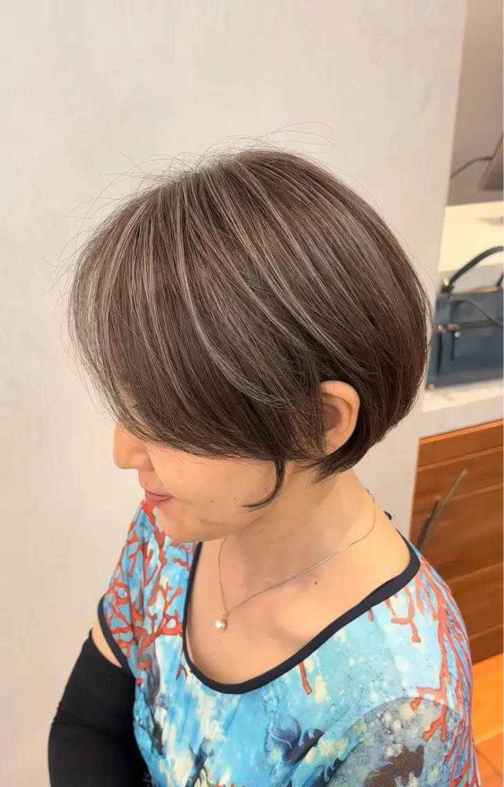 カラー ヘアカラー トリートメント 佐藤優晟/カラー/ 癖毛ショート/表参道のヘアスタイル