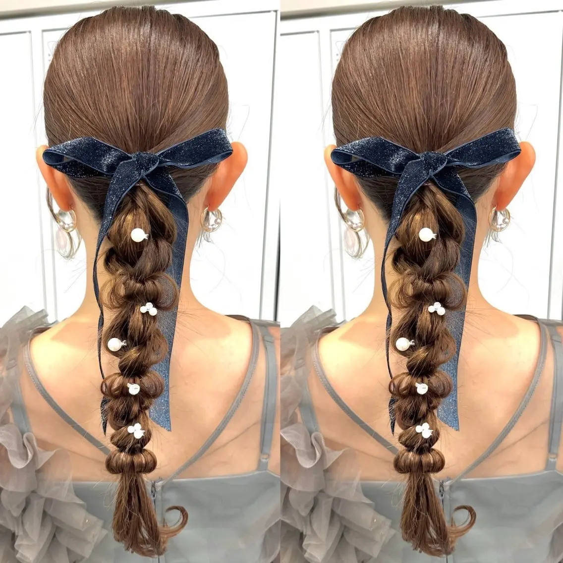 ロング ヘアアレンジ ヘアセット ヘアメ🎀ハイトーン 🩵エクステ🪄しほのヘアスタイル