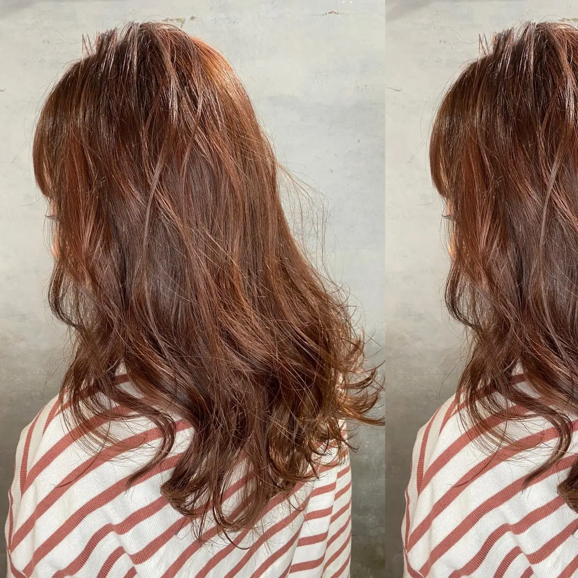 セミロング カラー ベージュカラー ピンクカラー ピンクベージュ カット ヘアカラー トリートメント ツキノキ ミナのヘアスタイル