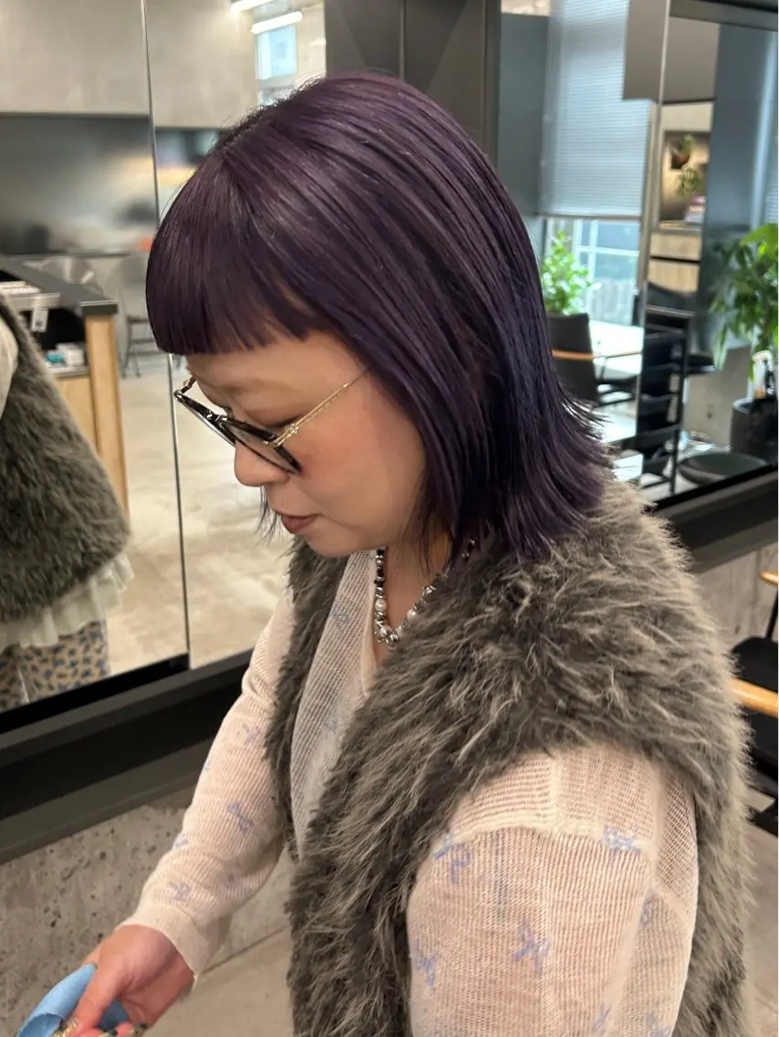 ミディアム カット ヘアカラー トリートメント 透明感カラー/ Reika☁️ིྀのヘアスタイル
