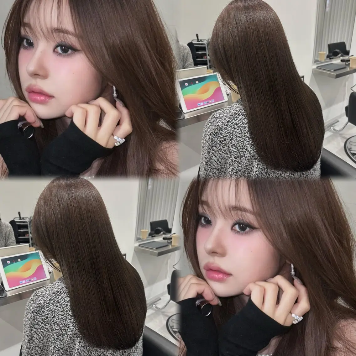 ロング カラー ベージュカラー ブリーチ ブラウンカラー ケアブリーチ カシス 🎀韓国ヘア× 透明感カラー🎀正源のヘアスタイル