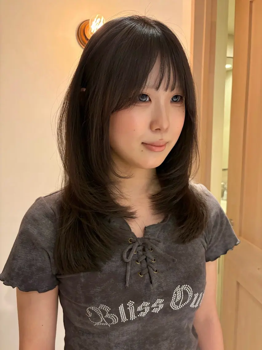 ミディアム カラー カット ヘアカラー -みつま はるな-のヘアスタイル