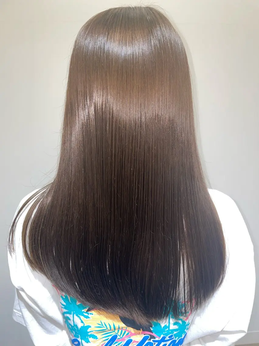 ロング カラー アッシュ 透明感カラー カット ヘアカラー ハッシュカット/山本 杏奈/イルミナカラーのヘアスタイル
