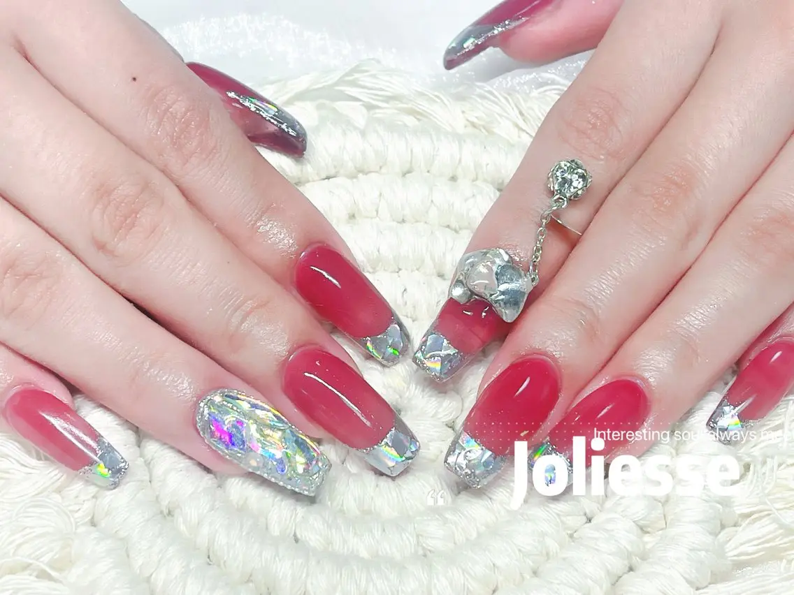ネイル フレンチネイル ガラスフレンチ スカルプネイル Joliesse nail salonのネイルデザイン