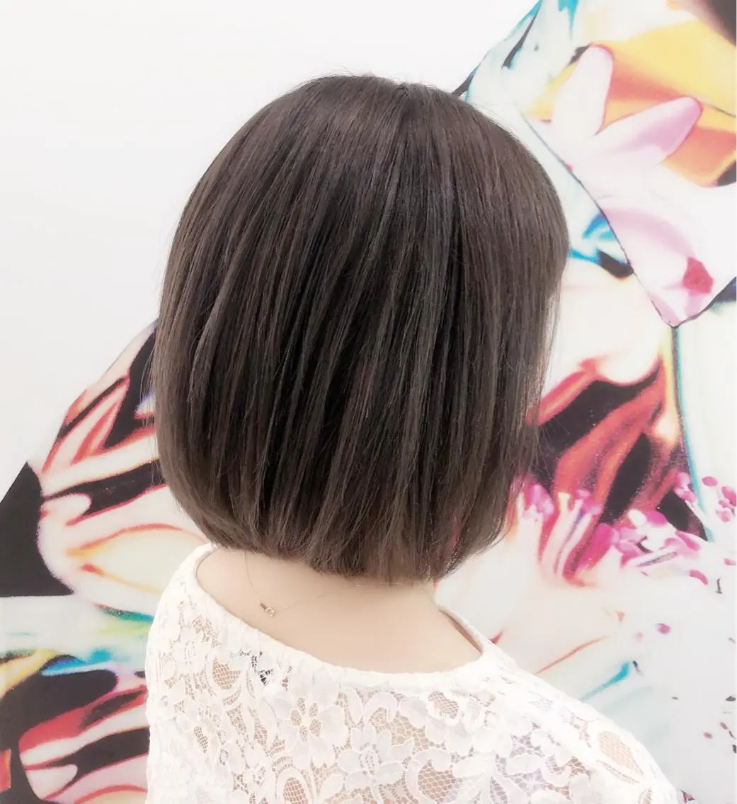 ミディアム パーマ ミディアムパーマ ボブ 趙 英来のヘアスタイル