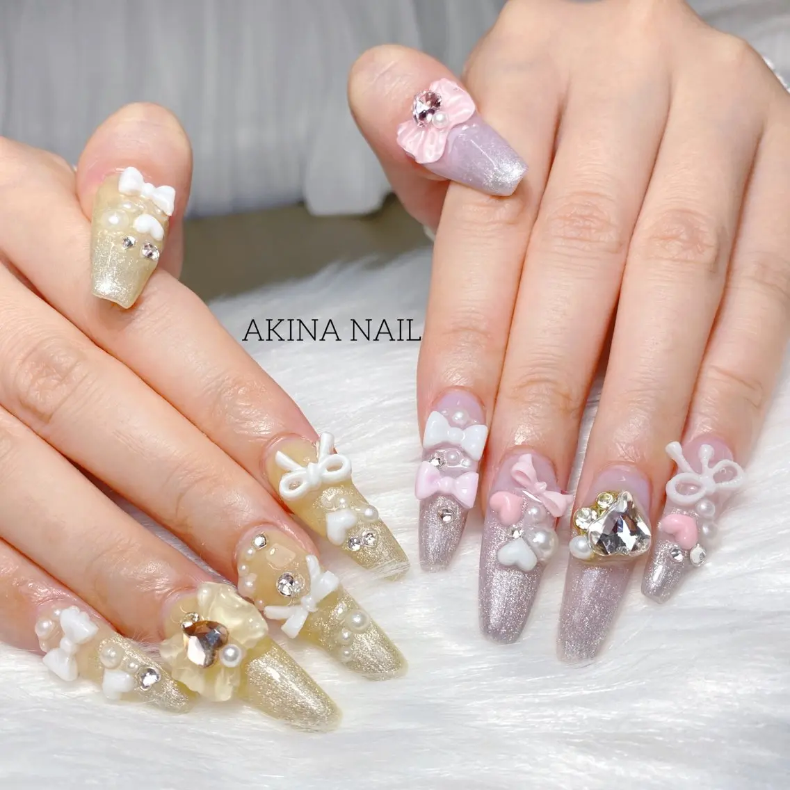 ロング ハンドネイル Akina Nail 亀戸のネイルデザイン