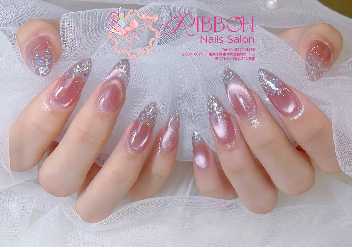 ネイル フットネイル フレンチネイル ジェルネイル マグネットネイル 持ち込み ハンドネイル Ribbonnail salonのネイルデザイン