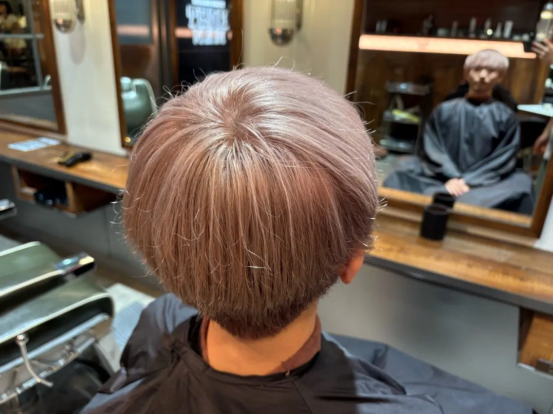 カラー メンズ ベージュカラー ピンクカラー ピンクベージュ 池袋メンズ専門💣 玉造利樹のヘアスタイル