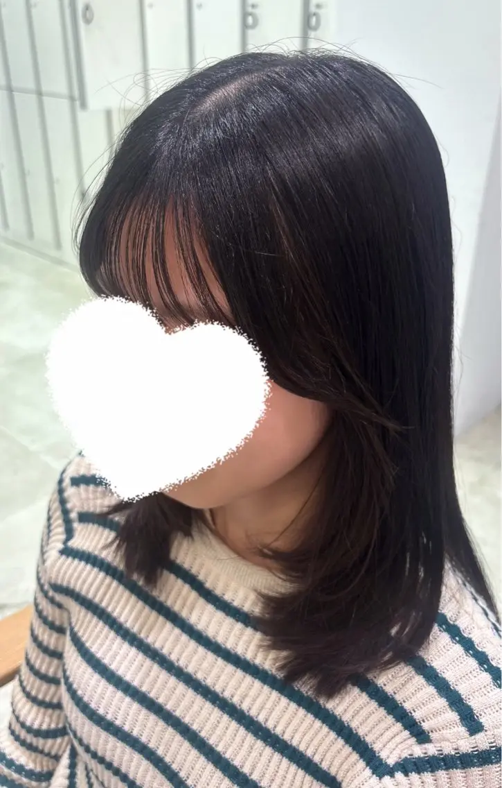 ミディアム 顔まわりレイヤー レイヤーカット 水村 菜々美のヘアスタイル