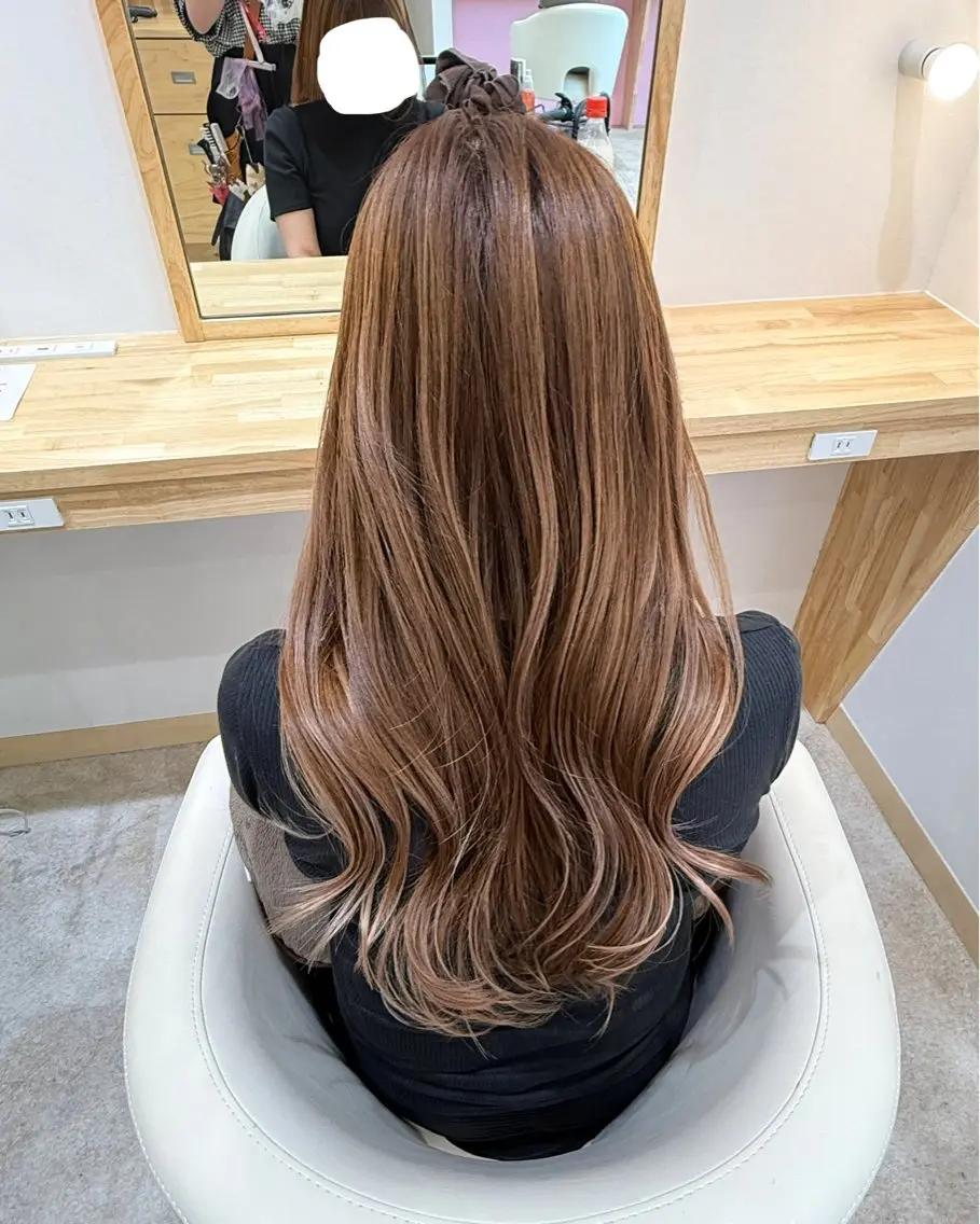 ロング カラー ヘアカラー トリートメント ゆんな/清潔感ｶｯﾄ 透明感ｶﾗｰ🥯のヘアスタイル
