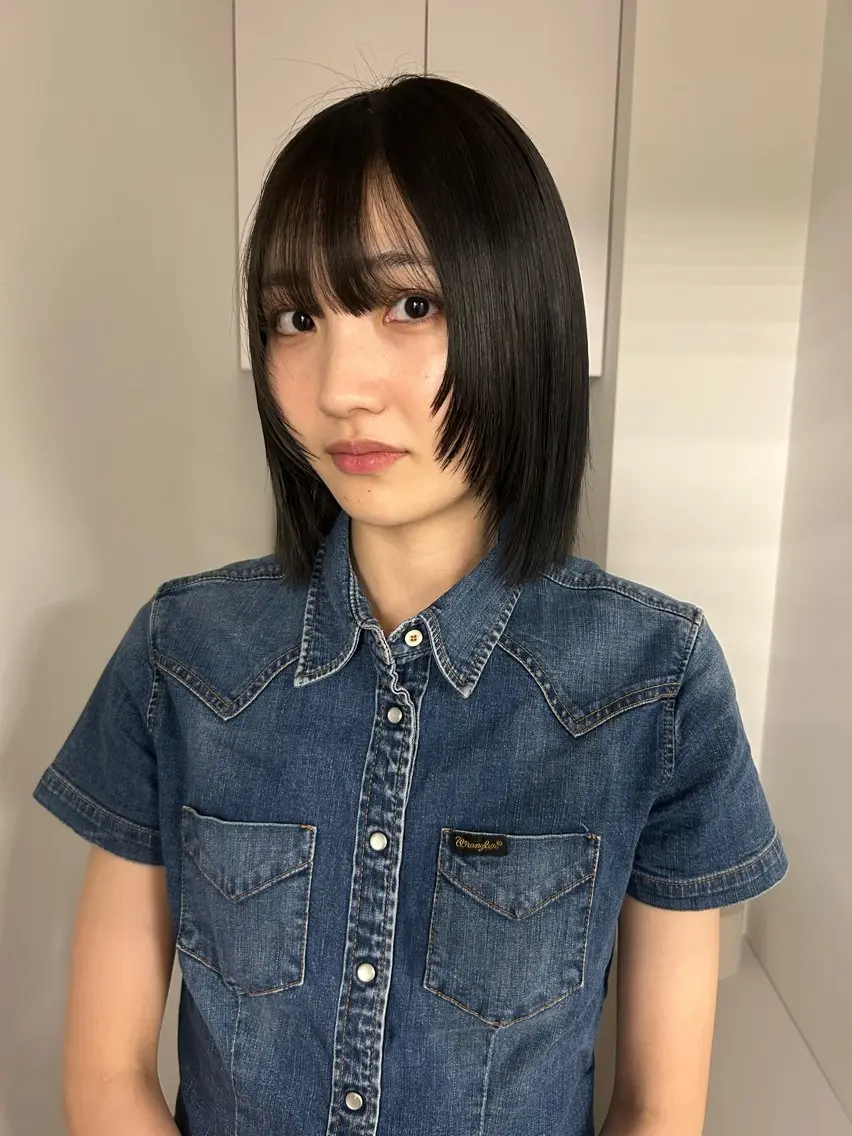 ミディアム カット ヘアカラー トリートメント ハルカ 透明感カラー 美髪縮毛矯正🥣のヘアスタイル