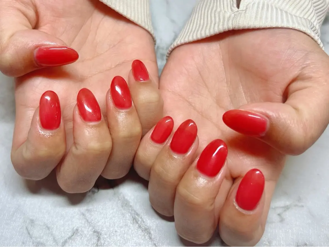 ネイル ワンカラーネイル 春ネイル AMULET nail♡RISAのネイルデザイン
