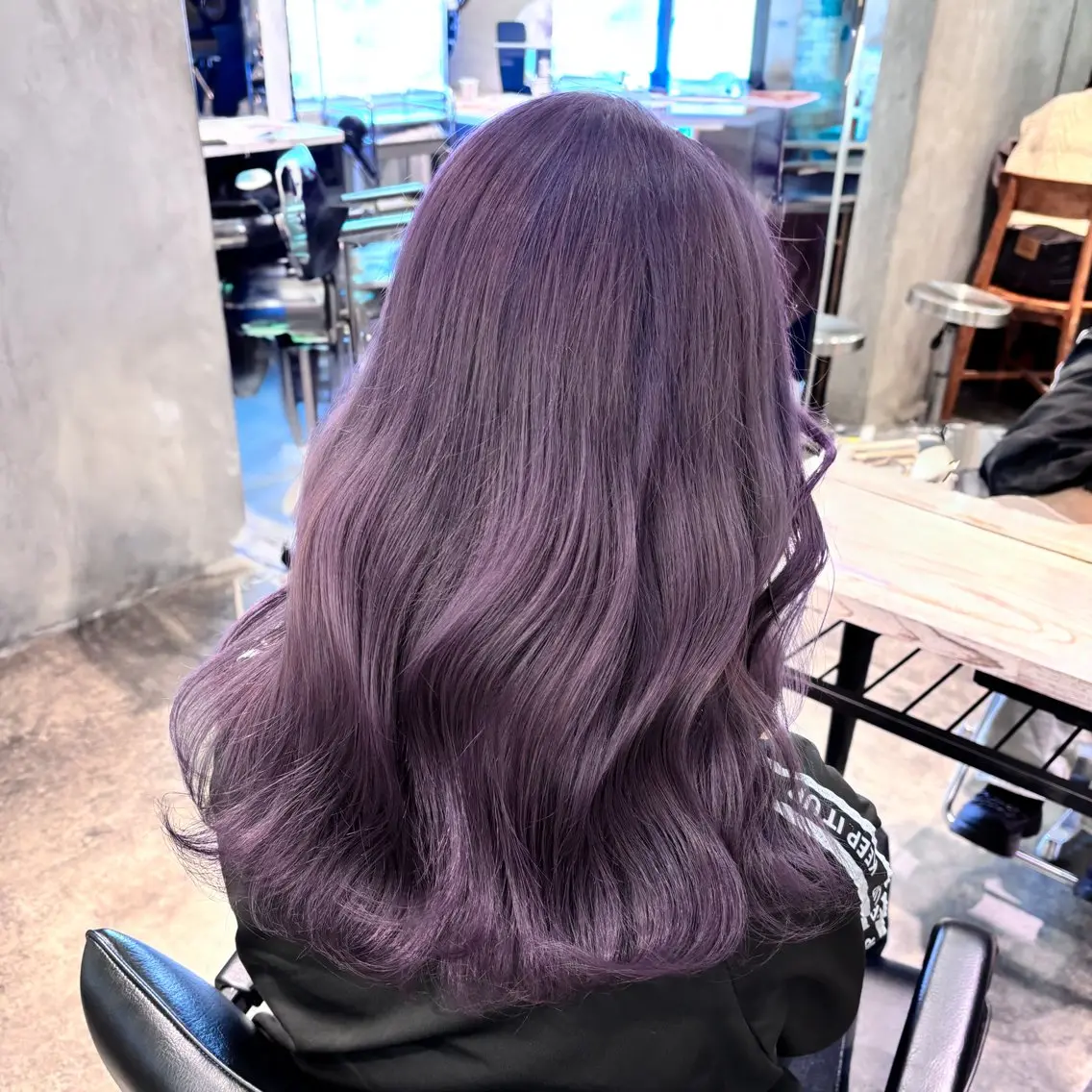 セミロング カラー ヘアアレンジ ラベンダーカラー 🎀モテ暖色× エクステ🎀あかりのヘアスタイル