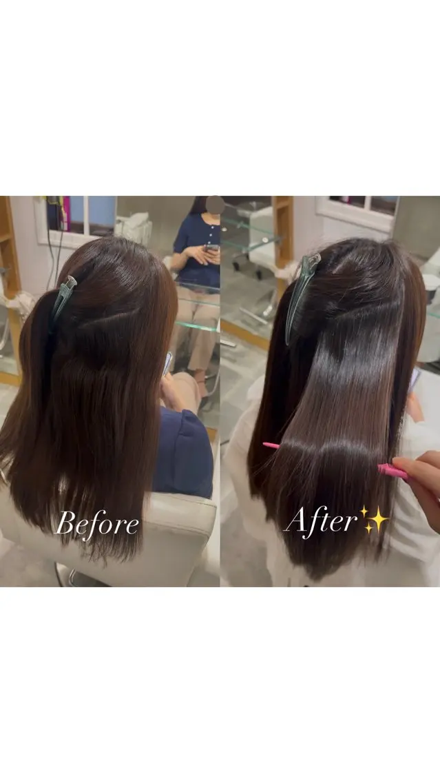 ロング 髪質改善 縮毛矯正 縮毛矯正 原宿♡縮毛矯正♡透明 感カラー【MAYU】のヘアスタイル