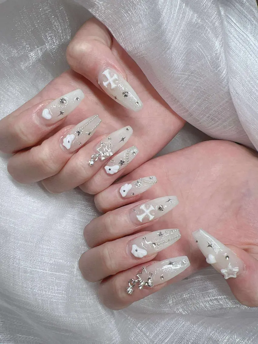 ネイル 長さ出し グラデーション 卒業式 キラキラネイル マグネットネイル ハンドネイル Lee Nailsのネイルデザイン