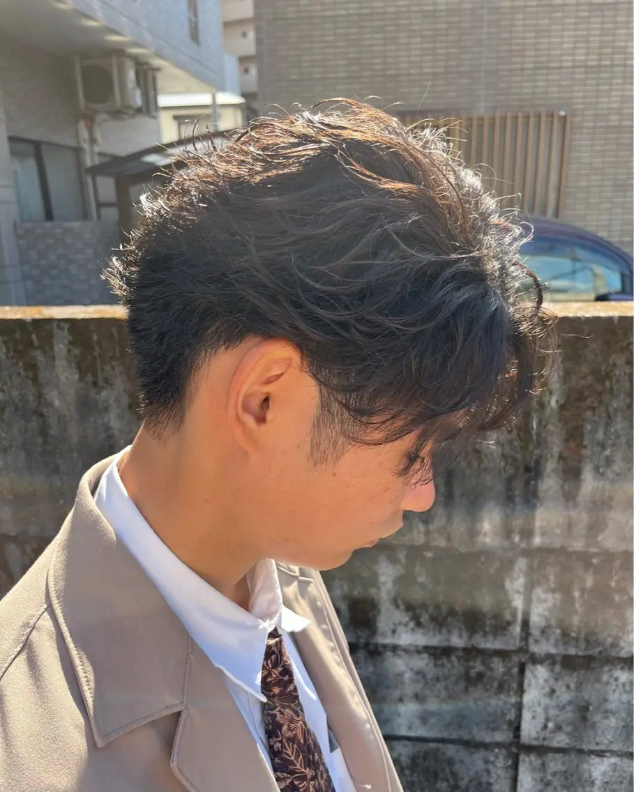 似合わせメンズカット＋ニュアンスパーマ【フェザーパーマ】の写真