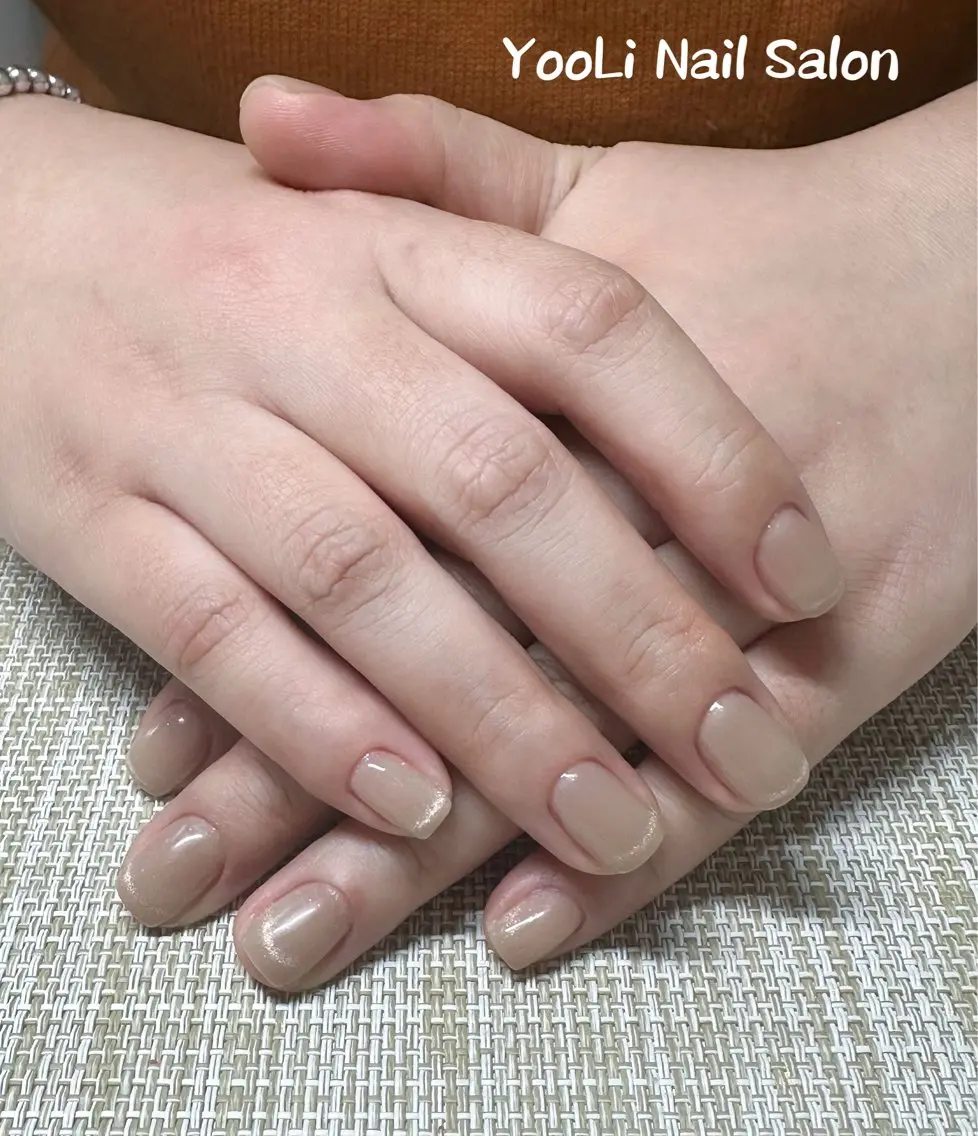 ネイル アートネイル オーロラネイル チークネイル フレンチネイル ガラスフレンチ 🎀YooLi Nail salonのネイルデザイン