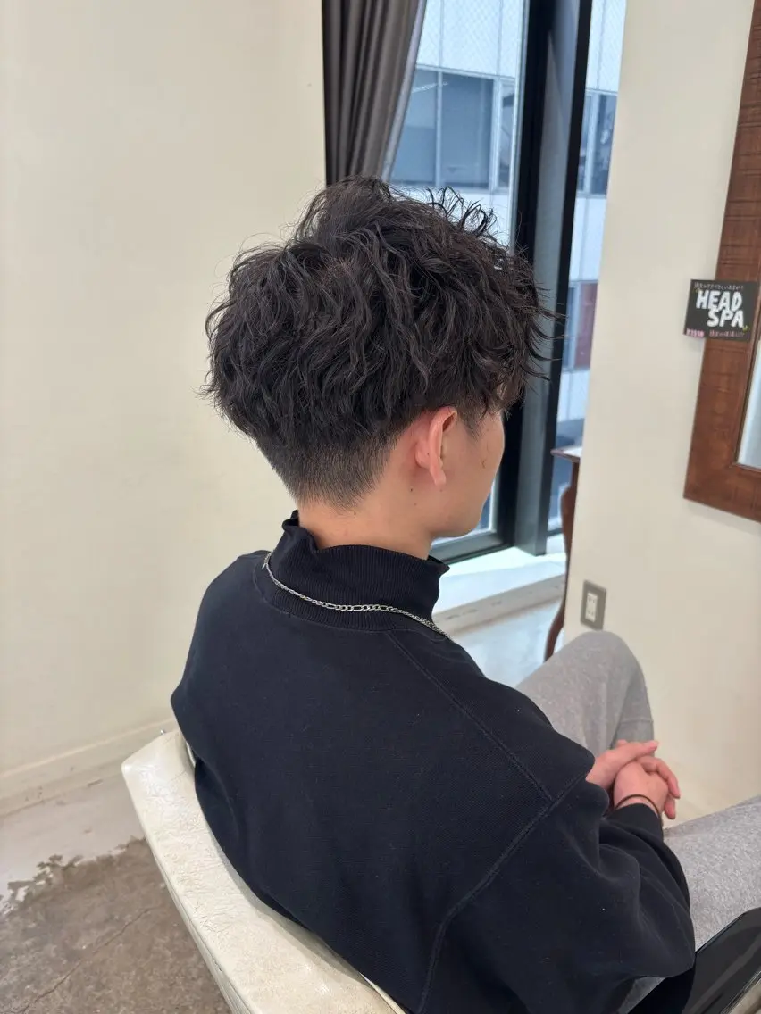 ショート パーマ パーマ ✨艶髪／透明感カラー ミユ💜のヘアスタイル