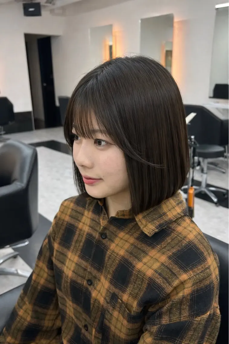 ショート 切りっぱなしボブ ボブ カット ヘアカラー saria [ALEAP]のヘアスタイル