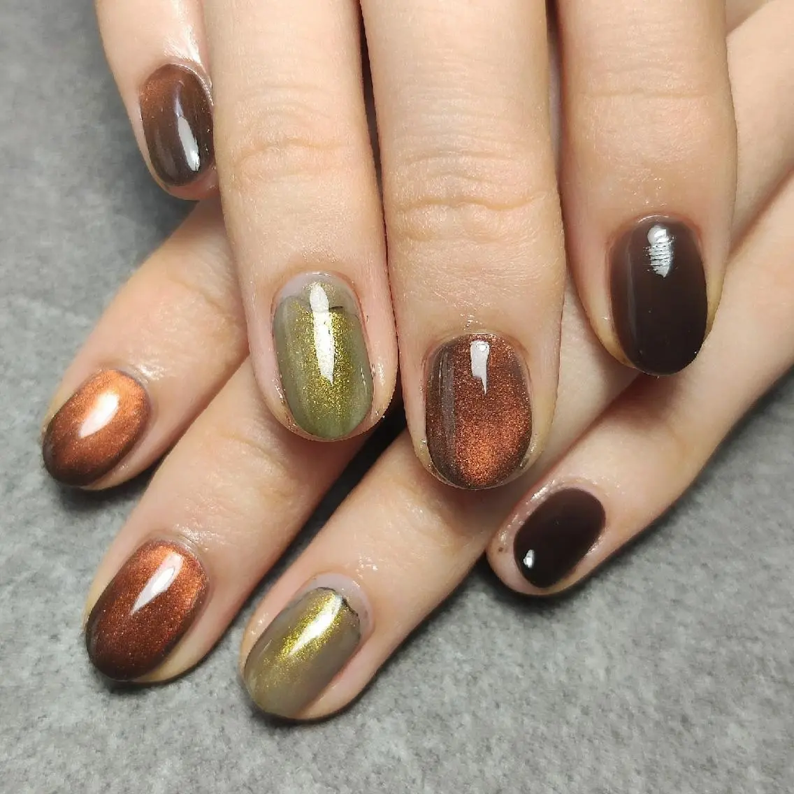 ネイル マグネットネイル ニュアンスネイル ハンドネイル 個人サロン saltnailのネイルデザイン